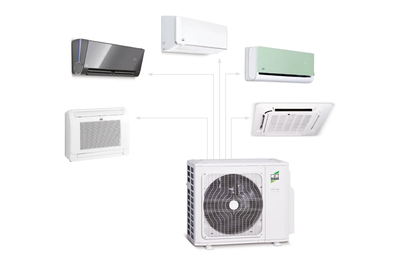 Efficient air conditioning solution for multiple rooms