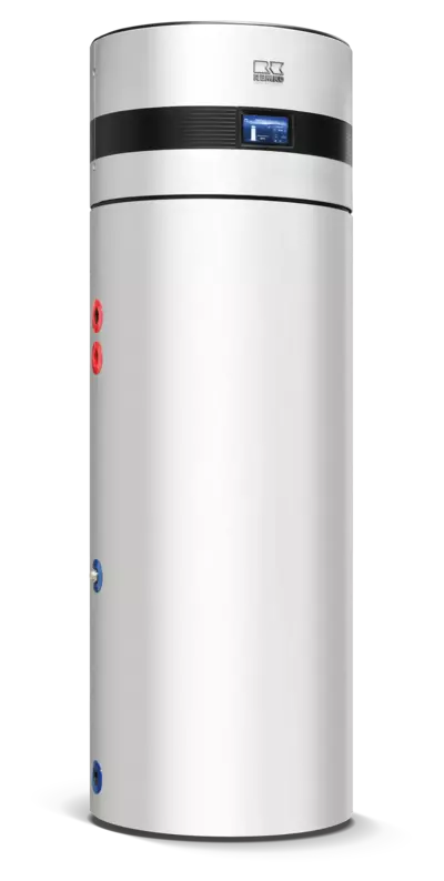 Remko Brauchwasser-Wärmepumpe mit silbernem Gehäuse und digitaler Anzeige