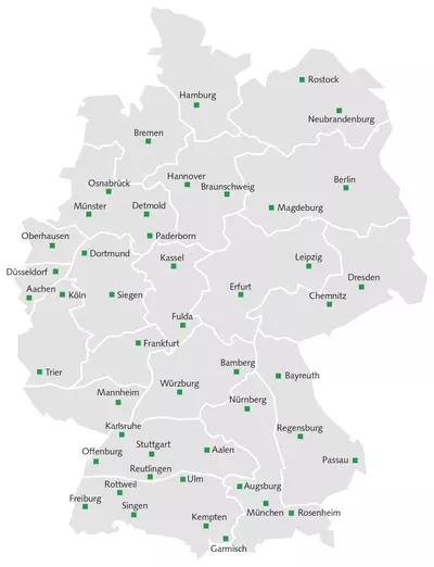 Gebiete REMKO Fachhandel Deutschlandkarte mit Fachhandels-Gebieten