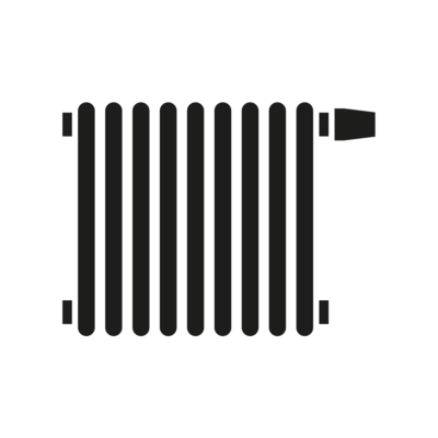 Bestehende Heizung Icon einer alten Radiator-Heizung